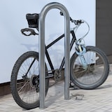 thumbnail of 2 x Fahrradanlehnbügel 115 x 41 cm Edelstahl Ø 49 mm grau