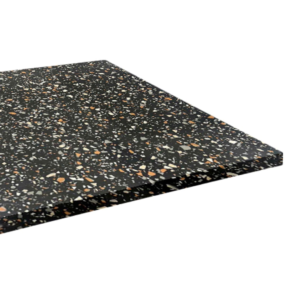 Restootab - Piano del tavolo 120x70 laminato terrazzo black chip