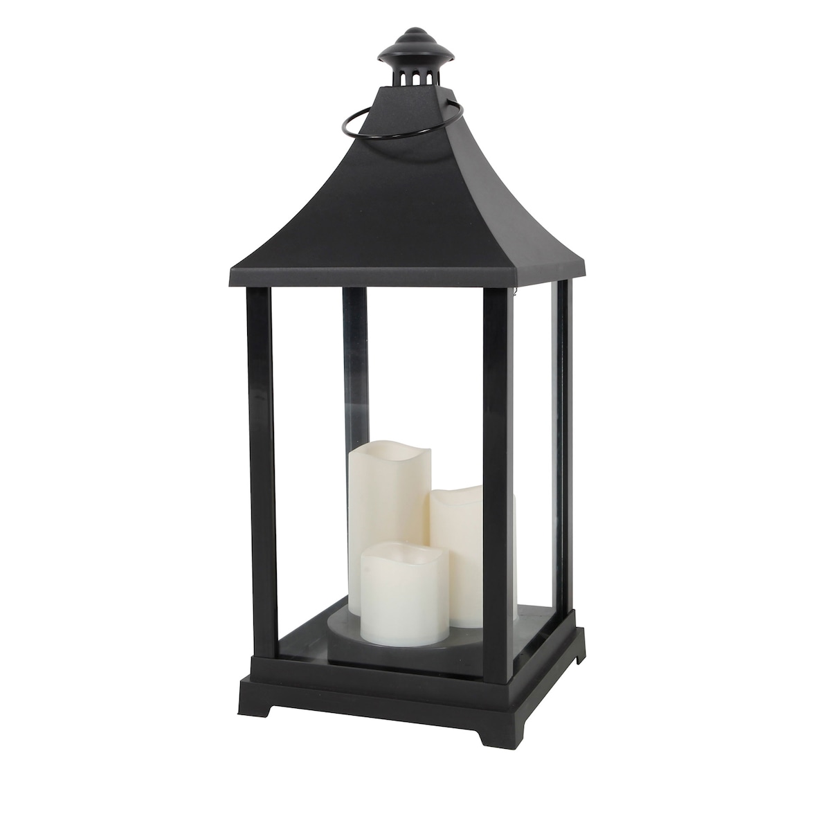 XXL Laterne Windlicht Stalllaterne Gartenlaterne + 3 LED Kerzen Timer