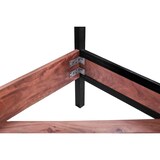 thumbnail of Himmelbett 180 x 200 cm Akazienholzbett stone inkl. Eisenhimmel und Vorhang ROMY