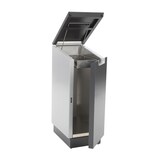 thumbnail of PROREGAL Feuersicherer Wertstoffsammler Connector Bin mit Hebedeckel | 55 Liter, HxBxT 81,6x30,3x45,2cm | Aluminium | Anthrazit / Grau