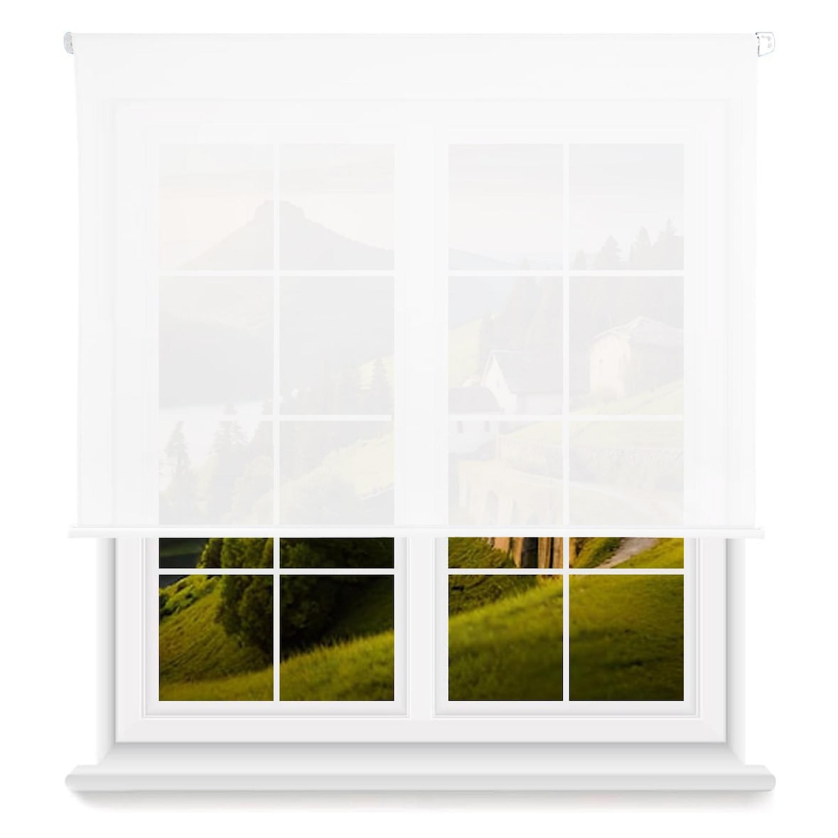 WellHome - Lichtdurchlässiges Polyester-Rollo 100 x 175 cm (Breite x Höhe) weiß