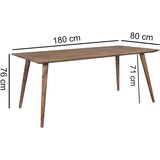 thumbnail of Wohnling Esstisch REPA 180 x 80 cm Esszimmertisch Sheesham Massiv Holz Tisch
