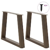 thumbnail of vidaXL Couchtischbeine V-Form 2 Stück Naturstahl 60x(42-43,3) cm Stahl