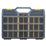 thumbnail of Boite de rangement, max. 24 compartiments, 21 séparateurs, couvercle transparent, empilable, 460 x 350 x 81 mm, noir/jaune