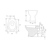 thumbnail of Komplettset Stand WC Abgang Waagerecht Wand Tiefspüler + Deckel + Spülkasten