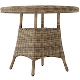 thumbnail of tectake Tuintafel van aluminium en rotan met glazen blad 91 x 73,5 cm  natuur - 403640