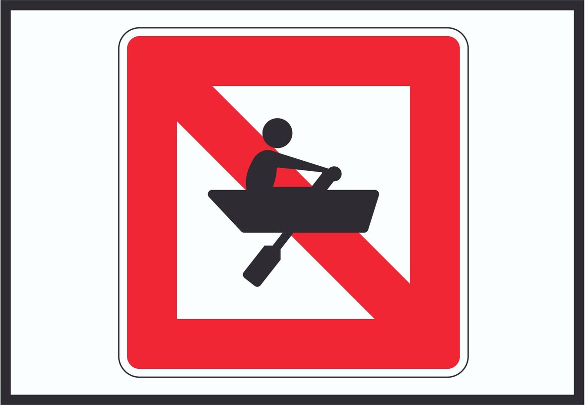 Ruderboote verboten Symbol A2 (420x594mm)