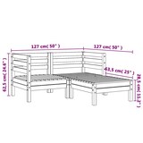 thumbnail of vidaXL Tuinbank 2-zits met voetenbank massief grenenhout