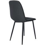 thumbnail of Décoshop26 -Conjunto de 4 sillas de comedor de diseño sencillo con patas de metal negro y asientos de tela negra 10_0001837