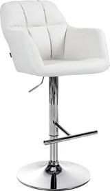 thumbnail of Barhocker TUBEL - Kunstleder Weiß 57x59x97 cm Silber | Barstuhl Höhenverstellbar Mit Lehne Drehbar Tresenhocker Tresenstuhl Kneipenhocker Kneipenstuhl