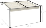 thumbnail of Outsunny pérgola de pared 4x3 m cenador de jardín con techo retráctil de poliéster y marco de acero para celebraciones fiestas bodas