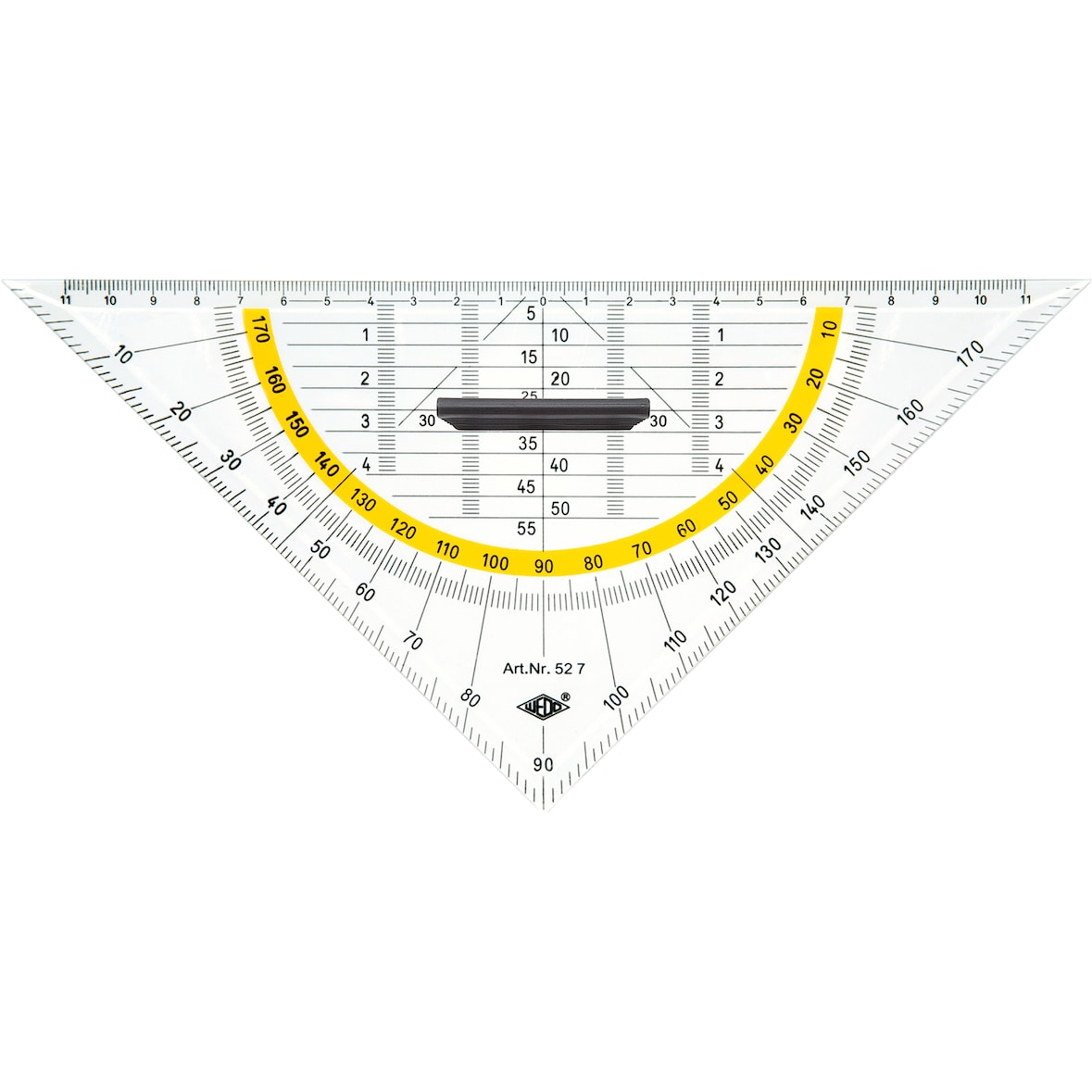 WEDO Geometriedreieck 527 mit Griff 250mm transparent