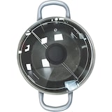 thumbnail of Mamù-Topf mit zwei Griffen und zwei Körben mit Glasdeckel ⌀ 22 cm, hergestellt in Italien aus kratzfestem, antihaftbeschichtetem Aluminium