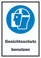 thumbnail of Gesichtsschutz benutzen Schild A1 Rückseite selbstklebend