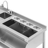 thumbnail of Royal Catering Mesa de coctelería - con recipiente para hielo, 4 cubetas GN 1/9, enjuagador de vasos y soporte para botellas -