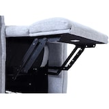 thumbnail of Fernsehsessel HWC-K63, Relaxsessel Sessel, Liegefunktion Aufstehhilfe Massage Heizfunktion, Stoff/Textil ~ hellgrau