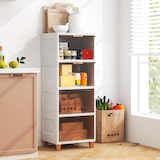 thumbnail of COSTWAY Aufbewahrungsbox 150 L, Set mit 4 Kunststoff-Boxen Stapelbare Aufbewahrungsbehälter, Aufbewahrungsboxen mit Magnetischen Türen und Holzfüßen