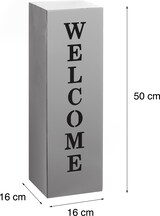 thumbnail of Gartenfreude Säule, Welcome, 16 x 16 x 50 cm, grau