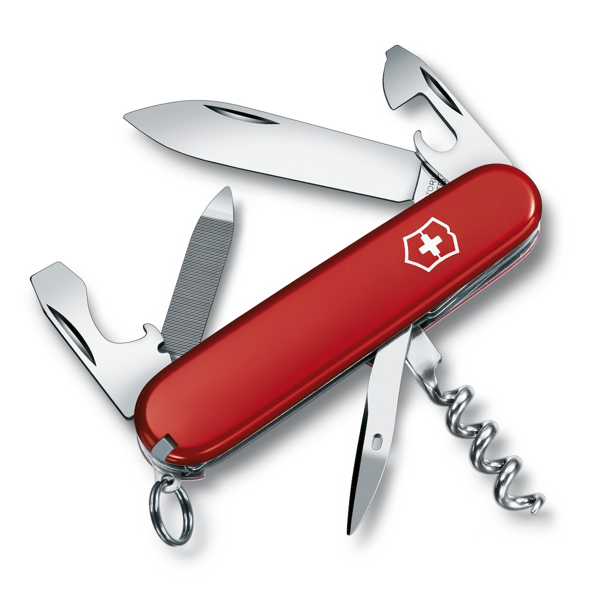 Victorinox Taschenmesser Sportsman, 84mm, 13 Funktionen, mit einer Nagelfeile, Nagelreiniger und einem Korkenzieher, rot
