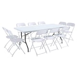thumbnail of Mesa de una pieza y sillas plegables de 10 plazas 200cm HDPE - Oviala