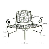 thumbnail of DanDiBo Sitzbank Halbrund Metall Wetterfest Grün 130 cm Baumbank 96009 Gartenbank Parkbank Eisenbank