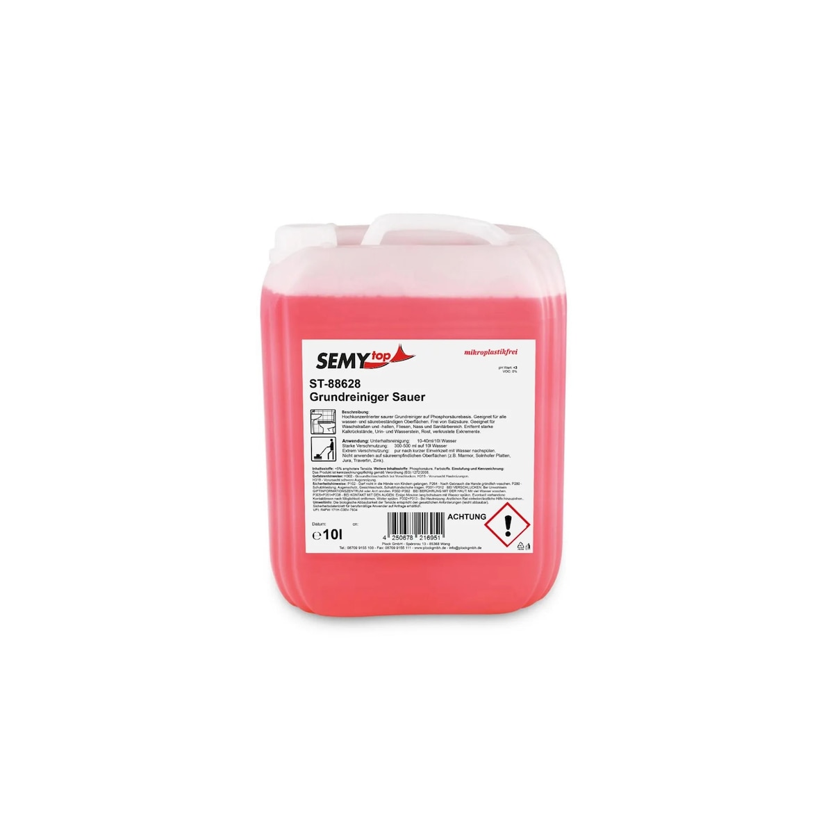 SemyTop Grundreiniger Sauer - 10 L - auf Phosphorsäurebasis