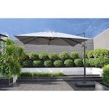 thumbnail of Lifestyle garden. Set de parasol cuadrado de aluminio de medidas 300.00 x 300.00 x 280.00 con base de plástico de medidas 80.00 x 60.00 x 15.00