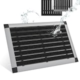 thumbnail of Fußmatte außen 40x60 cm mit silbernem Aluminium Rand für Innen- und Außenbereich, Aluminium Schuhabstreifer mit Polypropylen-Fasern