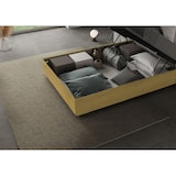 thumbnail of Letto una piazza e mezza contenitore imbottito 120x200 microfibra ocra Azelia