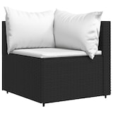 thumbnail of vidaXL Garten-Ecksofa mit Kissen Schwarz Poly Rattan