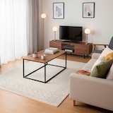 thumbnail of Max Home Mesa de centro em metal e madeira clara 90x48x40 cm