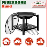 thumbnail of GARDEBRUK® Feuerschale mit Funkenschutz Schürhaken Abdeckung 55cm Stahl Feuerstelle Feuerkorb Terrassenofen Grill Garten