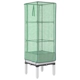 thumbnail of Helloshop26 - Aiuola rialzata/fioriera con copertura effetto rattan 40 x 40 x 140 cm bianco 02_0038778