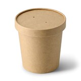 thumbnail of BIOZOYG Pappdeckel Suppenbecher 500 Stück Ø 95 mm Braun  Suppenterrine mit Deckel Beschichtet Einweg  Kartondeckel Membrandeckel mit Luftlöchern