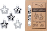 thumbnail of 8 Glassterne 4cm Christbaumschmuck Weihnachtskugeln Weihnachtsbaumschmuck silber