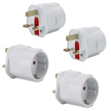thumbnail of Intirilife 4x Steckdosen Adapter in WEISS - 4er Set UK Typ G auf EU Schuko Stromadapter Reisestecker für z.B. UK, Irland, Singapur, Malaysia