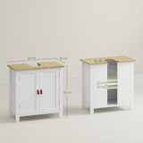 thumbnail of kleankin mueble bajo lavabo mueble de lavabo con pie con 2 puertas y estante ajustable sin lavabo 60x30x60 cm blanco