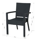 thumbnail of METRO PROFESSIONAL Cadeira empilhável Barbados com braços, rattan PE, preto