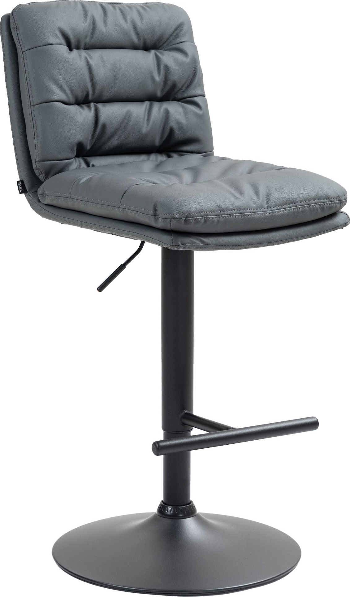 Barhocker Damar Kunstleder grau/schwarz