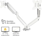 thumbnail of Fellowes Brazo para monitor doble horizontal Platinum  con 2 puertos USB, tamaño máximo monitor 32", fijación de pinza o atornillado a la mesa