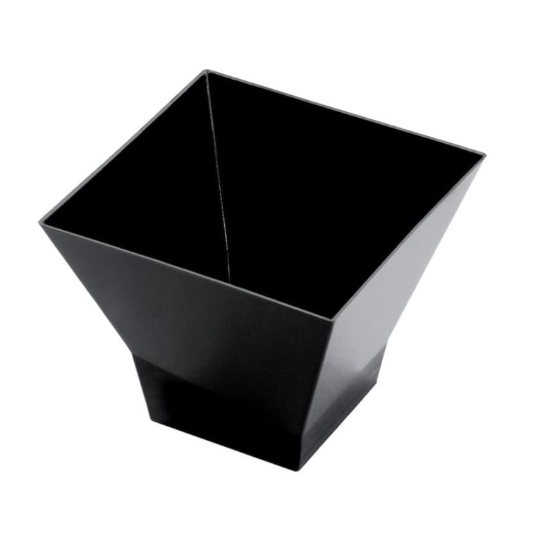 MONOUSO - Mehrweg Fingerfood-Becher aus PS "Pagode" Schwarz 90ml (25 Stück)