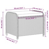 thumbnail of vidaXL Gartenhocker mit Kissen Grau 58x46x46 cm Poly Rattan