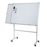 thumbnail of Whiteboard HWC-C85b, met uitschuifbaar bord Magneetbord Memobord Prikbord, mobiel oprolbaar incl. accessoires, 167x186cm