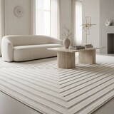 thumbnail of Teppich Balkon 3D-Effekt Pflegeleicht Waschbar Strapazierfähig Terrasse Küche Creme 280x370 cm OEKO-TEX Gekettelt – ORTLER von Kadima Design