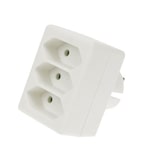thumbnail of Steckdosen-Verteiler, 3 Europastecker, Typ-E-Stecker, Polypropylen, Innenbereich, Weiß