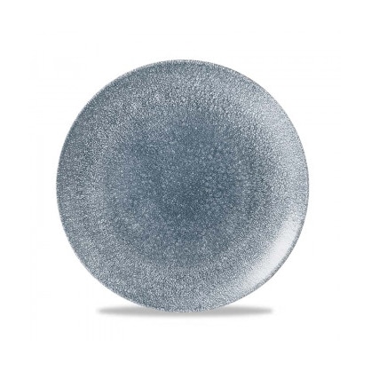 12 x Teller flach coup 26cm RAKU topaz blue