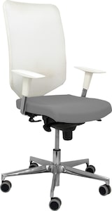 thumbnail of Ossa blanca Silla  y  Respaldo de malla en color blanco y asiento tapizado en tejido BALI color gris medio