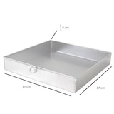 thumbnail of Giemme Spoleto – Bandeja cuadrada de aluminio alimentario, borde alto 6 cm, 37x37 cm