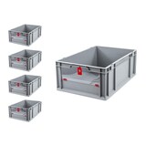 thumbnail of PROREGAL 5x Eurobox NextGen Insight Cover | HxBxT 22x40x60 | 44 Liter | Niedrig/Rot | Eurobehälter, Transportbox, Transportbehälter
